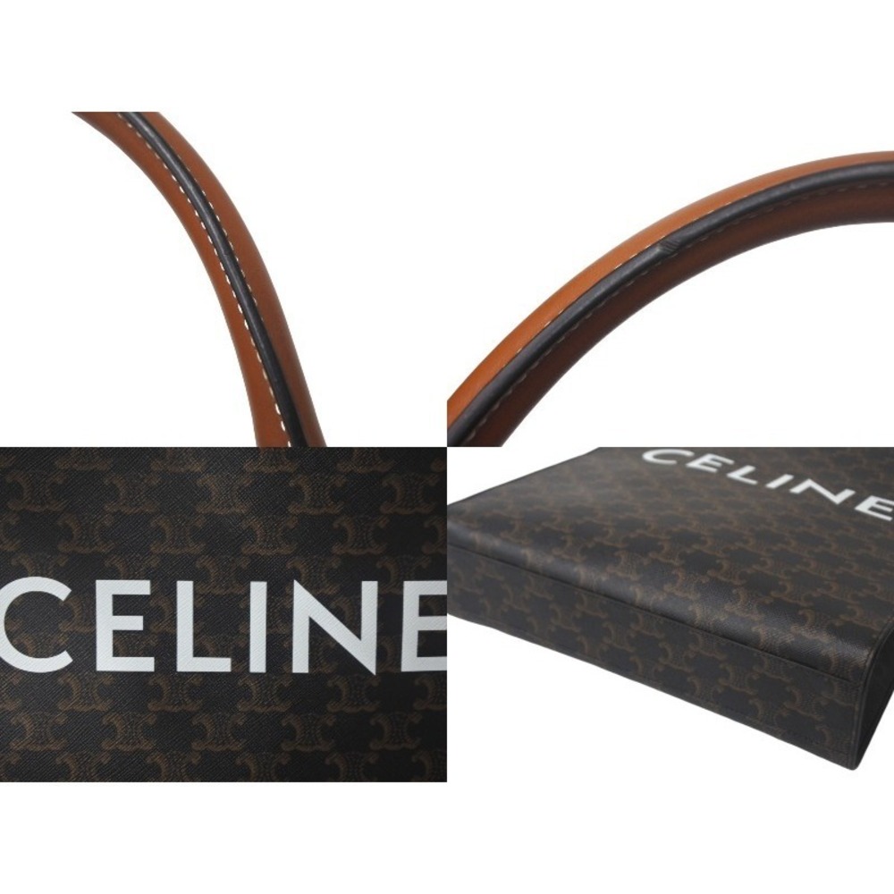 Celine Vertical Cabas Tote Bag Triomphe Canvas Brown - Picture 7 of 9